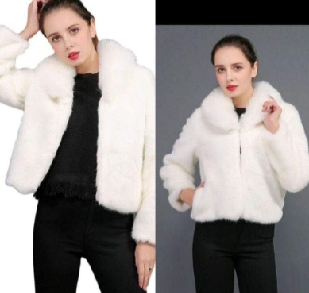 Subliiiiime ❤️ ❤️ ❤️ ❤️ veste à la taille en fausse fourrure très très douce et chaude avec manches 3/4 taille 38 comme neuve 