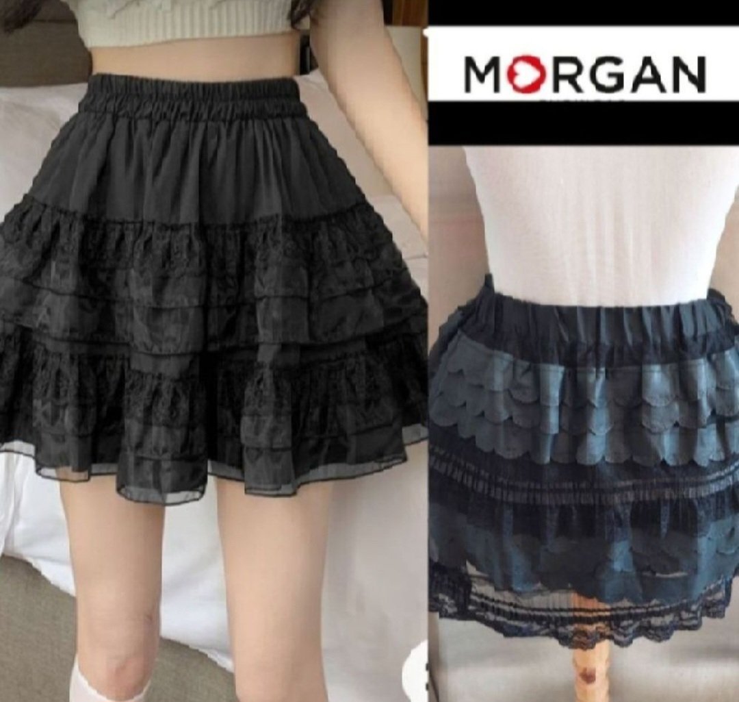 Subliiiiime ❤️❤️❤️❤️jupe à  volants mélangé dentelles et similicuir de MORGAN taille 36/38