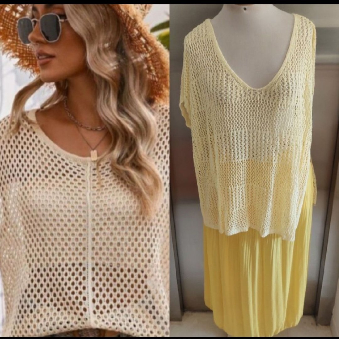Subliiiiime❤️❤️❤️❤️ lot en 2 pièces ❤️pull crochet de SHEIN taille 40/42 et❤️ jupe plissée taille 42
