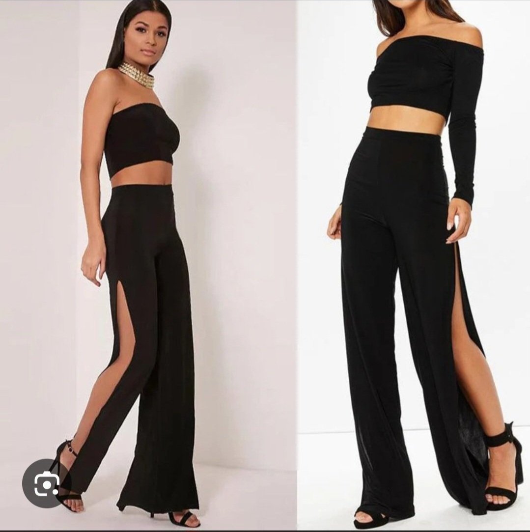 Subliiiiime ❤️❤️❤️❤️❤️pantalon large taille haute avec 2 fentes sur les côtés nouvelle collection de SHEIN taille 38 neuuuf avec étiquette 🏷