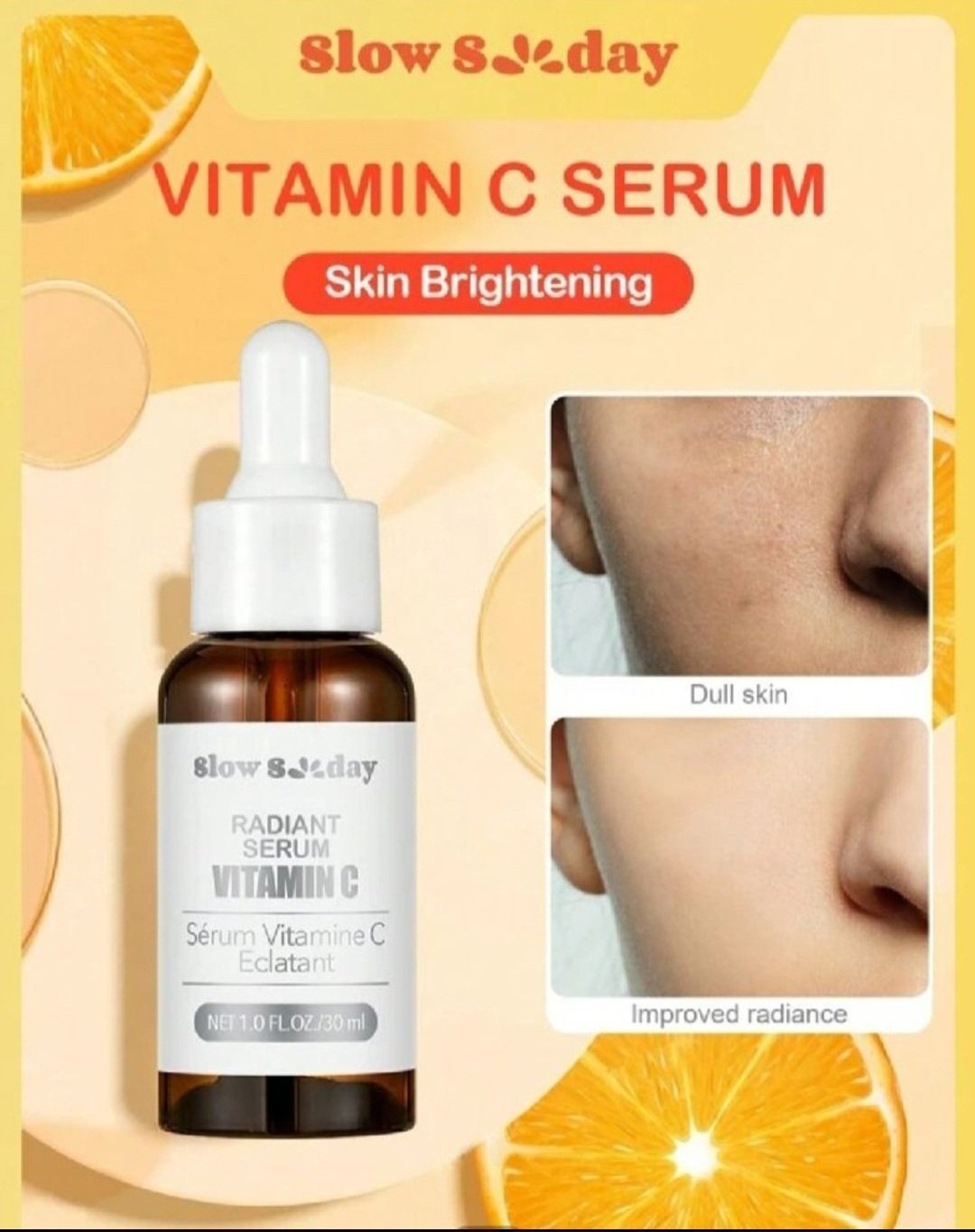 TRÈS EFFICACE PAR EXPÉRIENCE SUBLIIIIIME❤️❤️❤️❤️ SERUM en vitamines C qui permet un coup d éclat pour le visage de SLOW SUN DAY neuuuf 