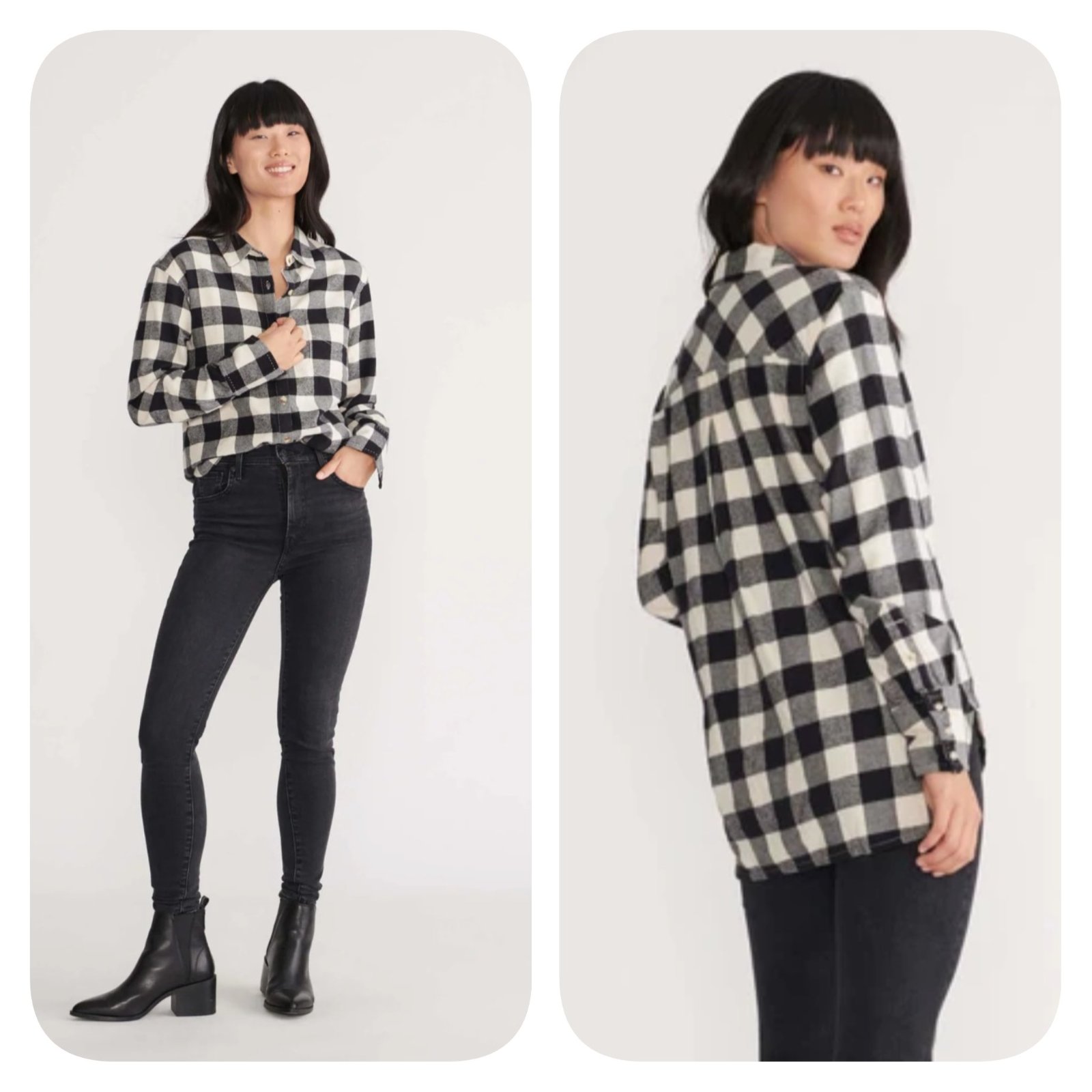 Subliiiiime❤️❤️❤️❤️❤️ 100% cotton chemise à carreaux blanc et noir  de C&A taille 38