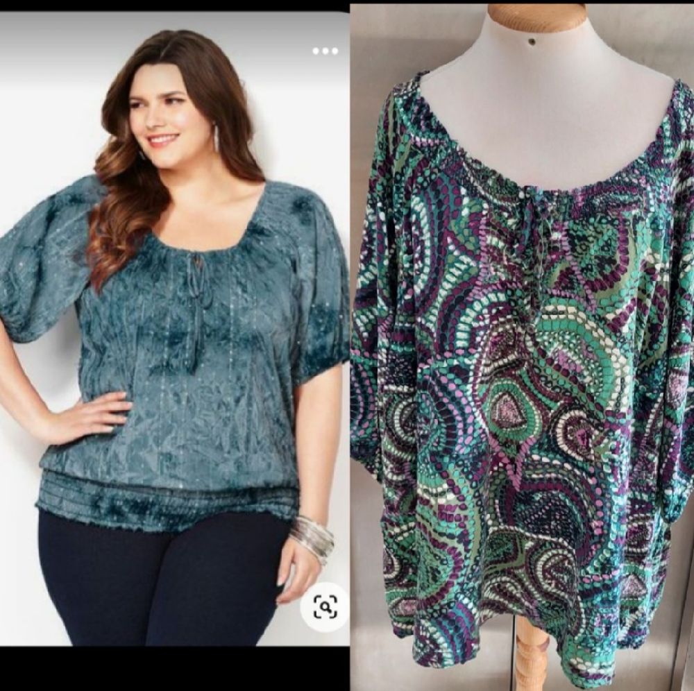 subliiiiime pull blouse taille grande à motifs taille 52/54