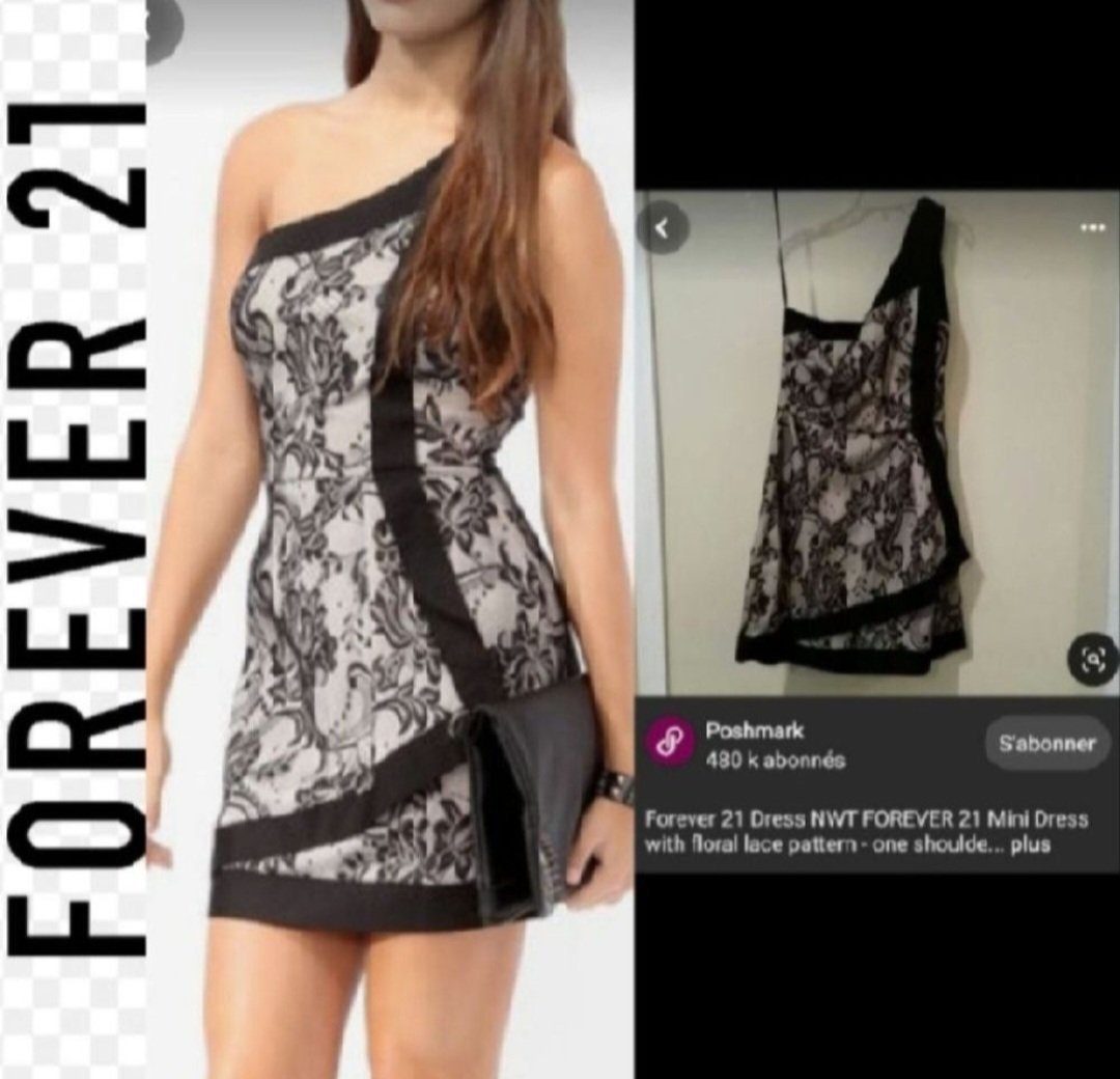Subliiiiime❤️❤️❤️❤️❤️ robe de soirée one shoulder de FOREVER21 taille 36
