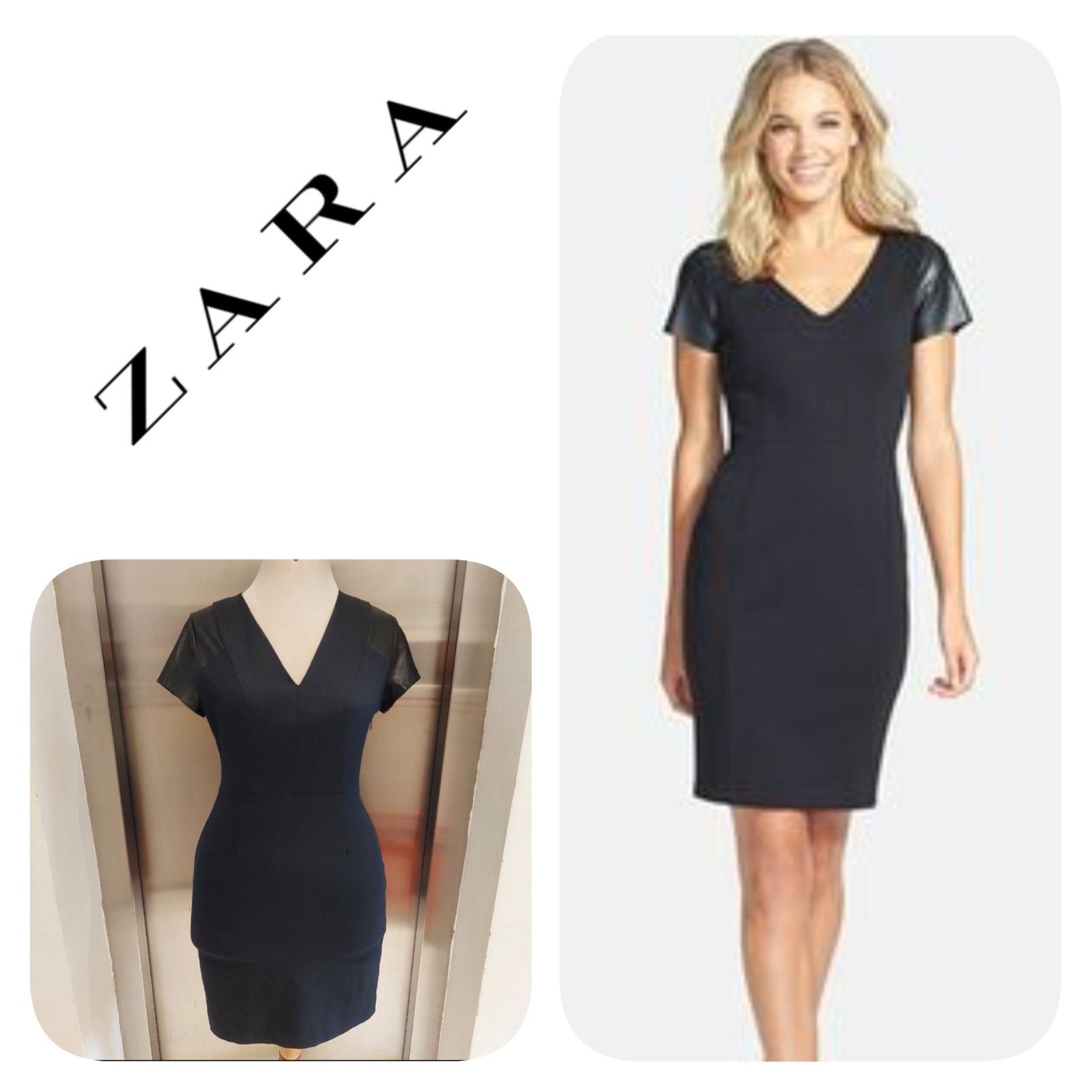 Subliiiiime❤️❤️❤️❤️❤️ robe noire demi-manche en similicuir de ZARA taille 38