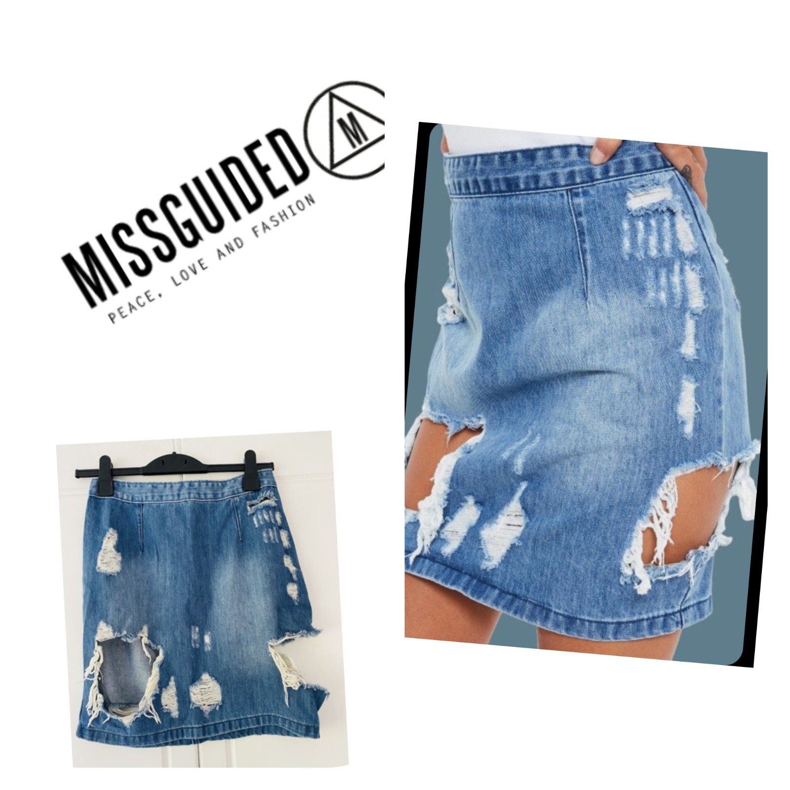 Subliiiiime❤️❤️❤️❤️ jupe en jean fashion déchirée de MISSGUIDED taille 38