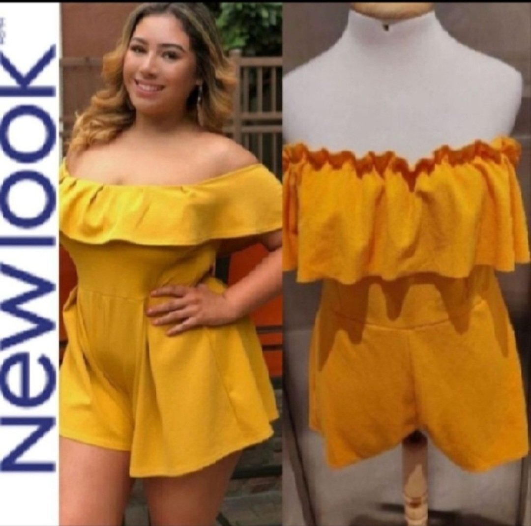 Subliiiiime❤️❤️❤️❤️ combishort de NEW LOOK taille 44 couleur moutarde comme neuf 