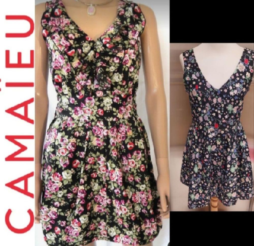 subliiiiime ❤️ ❤️ ❤️ ❤️ ❤️ robe florale évasée de CAMAÏEU taille 40