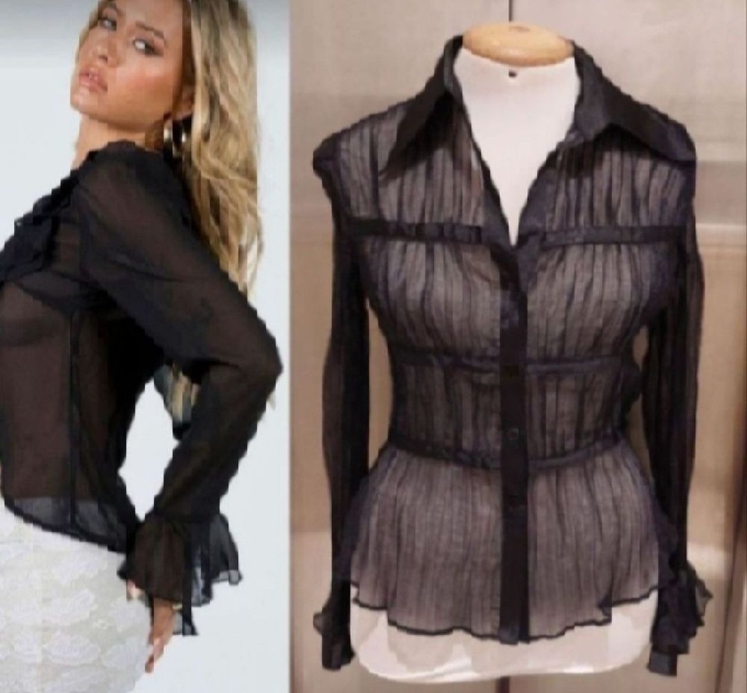 Subliiiiime ❤️❤️❤️❤️❤️chemise fashion transparente élastique taille 38/40 comme neuve 