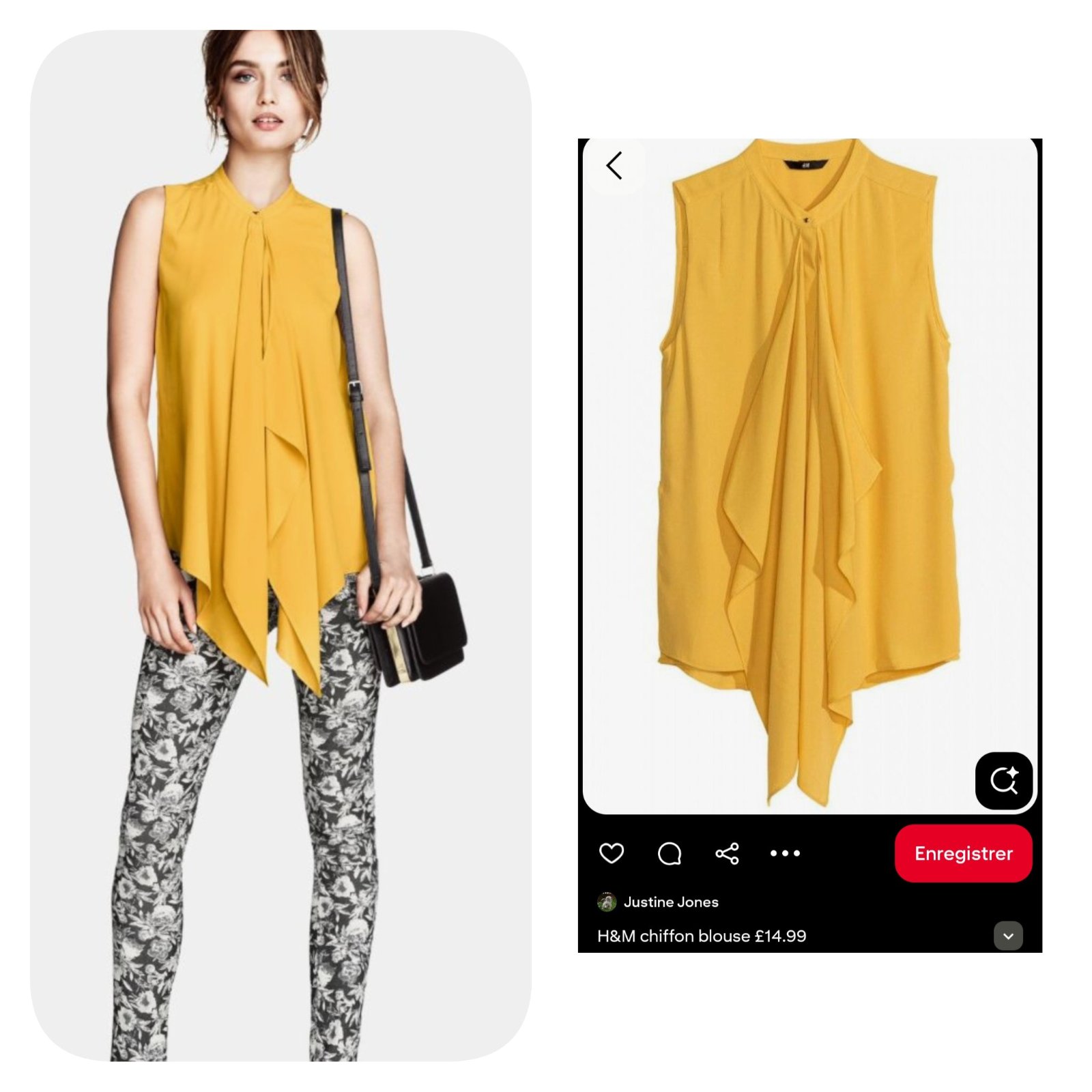 Subliiiiime❤️❤️ blouse sans manche de H&M couleur moutarde taille 36