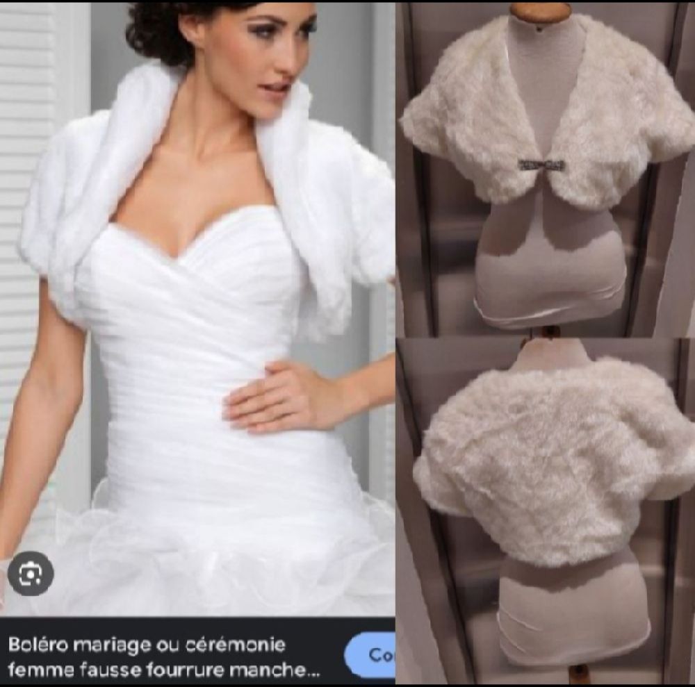 Subliiiiime ❤️ ❤️ ❤️ ❤️ boléro en fausse fourrure avec fermeture en strasses de la marque CAPARI  taille 38/40