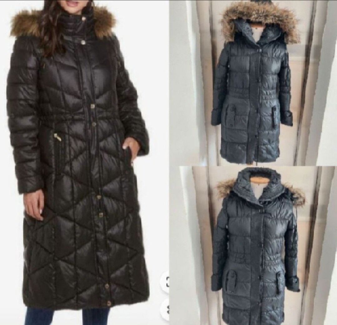  Subliiiiime ❤️❤️❤️❤️❤️❤️manteau matelassé à capuche bordure en fausse fourrure taille 36 de SO NICE