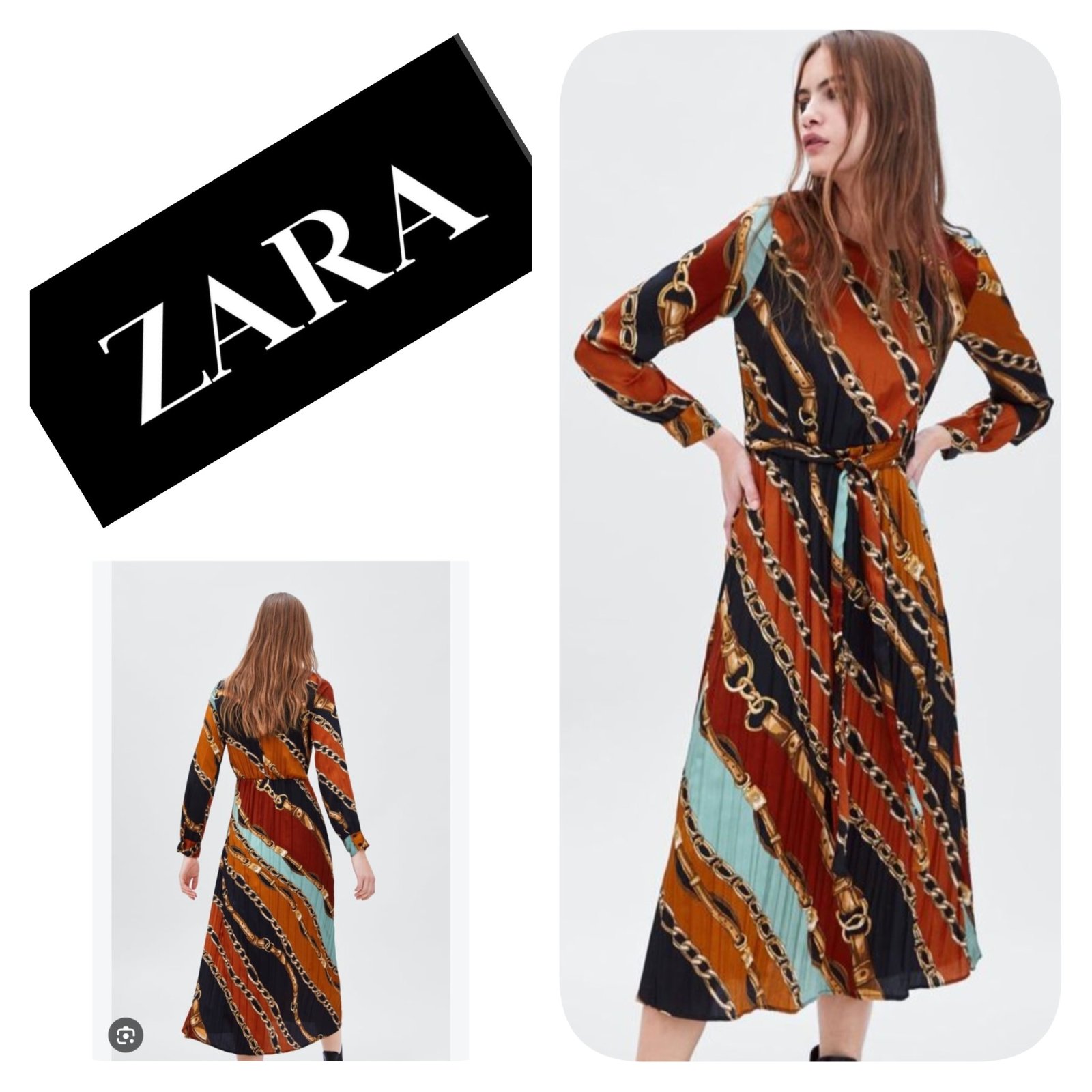 Subliiiiime❤️❤️❤️❤️❤️❤️ robe imprimé avec ceinture de ZARA taille 34