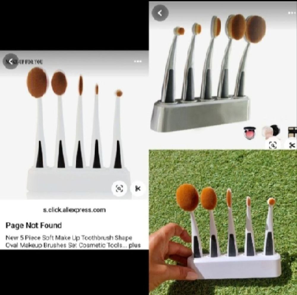 Subliiiiime ❤️ ❤️ ❤️ ❤️ 5 BRUSHES OVALES avec socle de makeup 