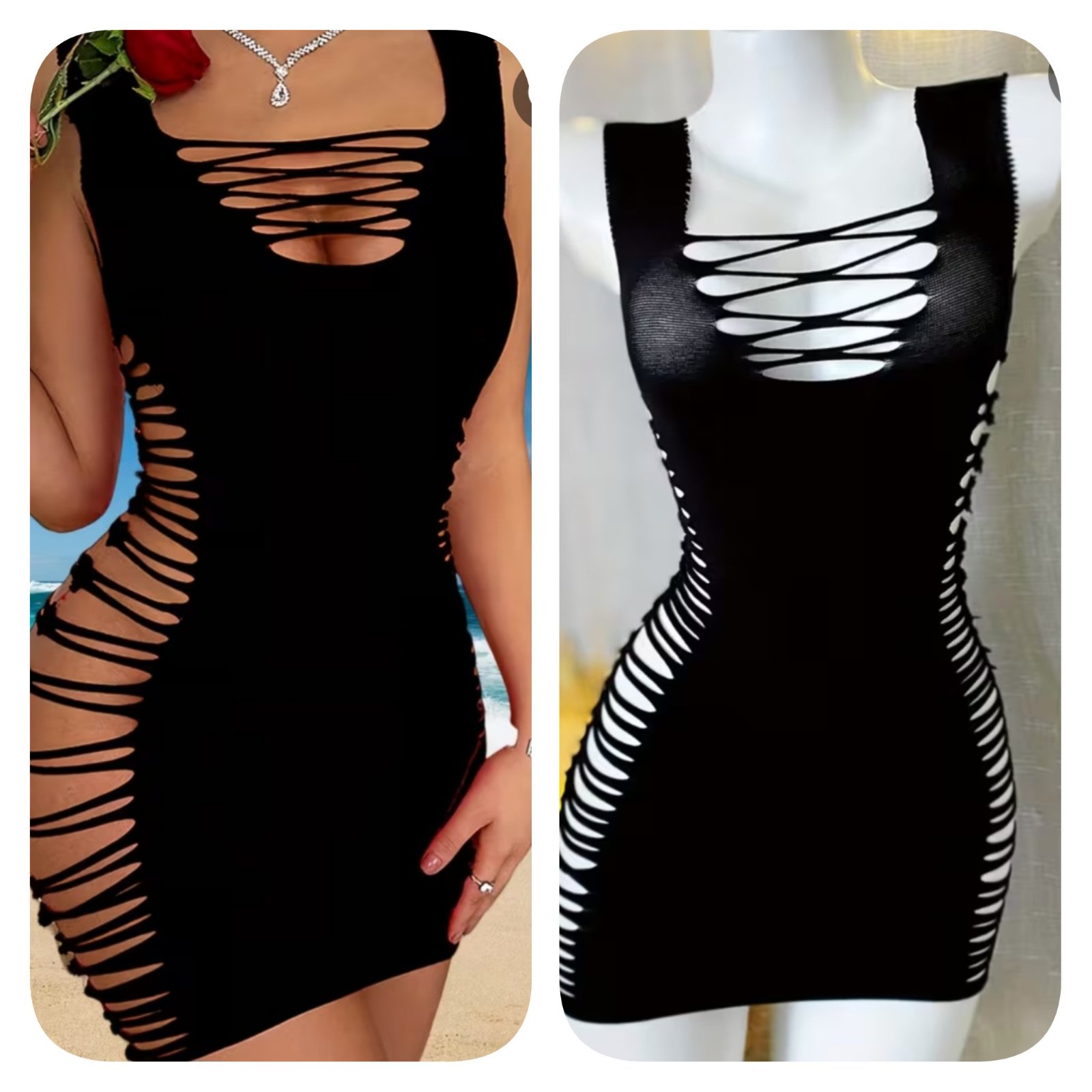 Subliiiiime❤️❤️❤️ robe sexy noire tissu elasthanne taille unique neuuuf 