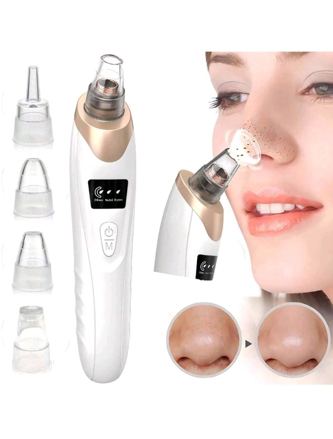 Très efficace par expérience subliiiiime ❤️❤️❤️❤️aspirateur pour points nois et les pores du visage 5 têtes d aspiration et 3 niveaux d aspiration rechargeable par le cable USB 
