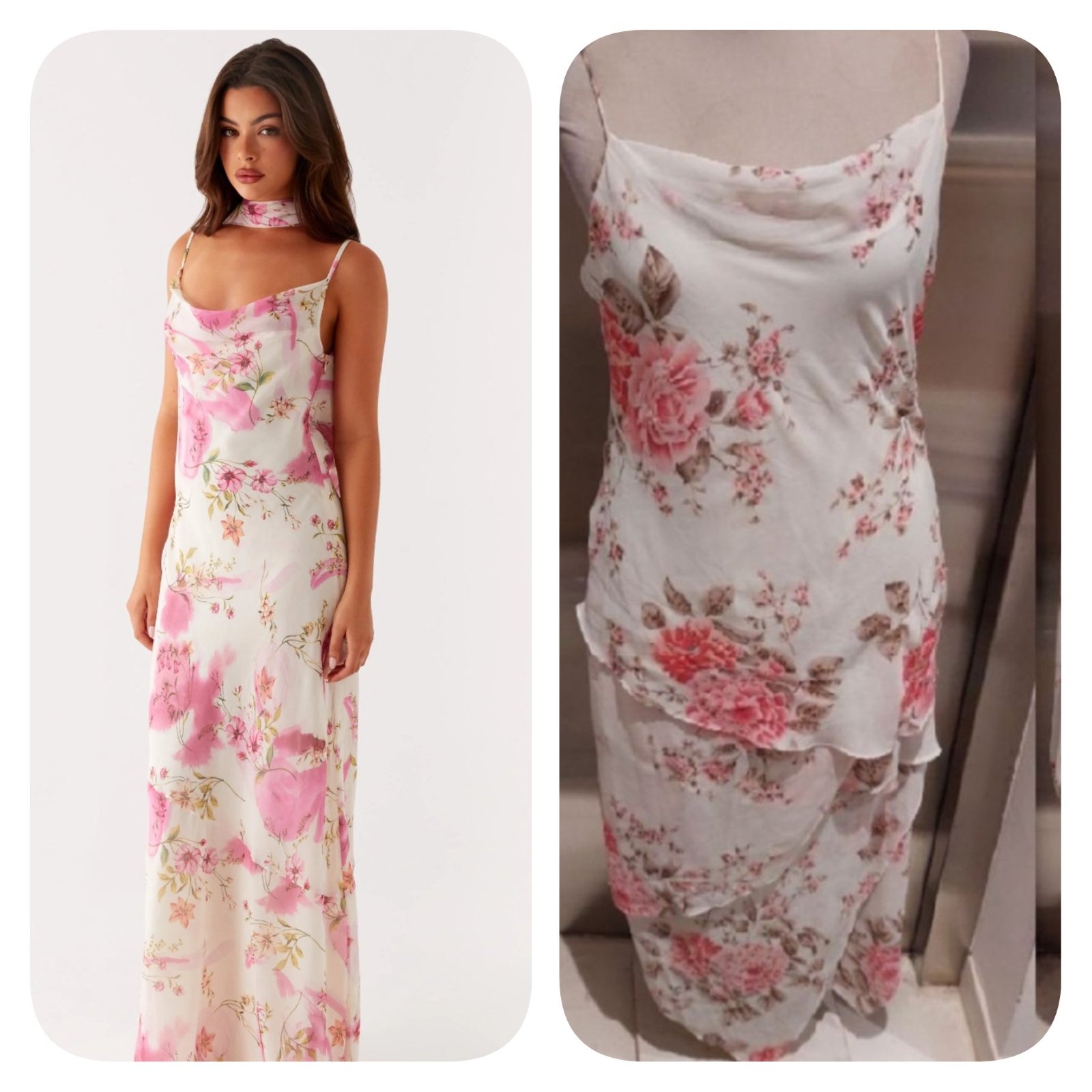 Subliiiiime❤️❤️❤️❤️❤️ robe florale avec son écharpe tissu frais taille 40/42