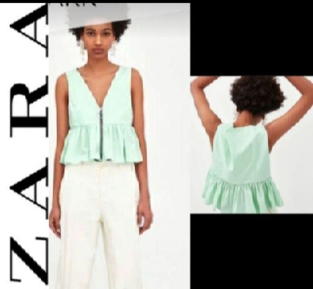 Subliiiiime❤️❤️❤️❤️❤️ TOP à franges et avec fermeture éclaire chic de ZARA taille 36
