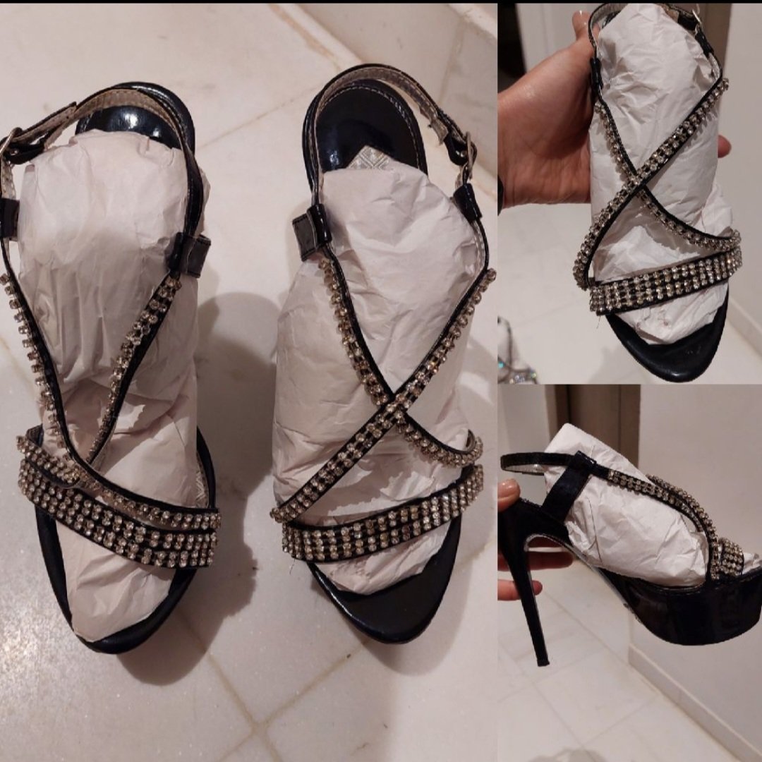 Subliiiiime❤️❤️❤️❤️❤️❤️ sandale à talon de soirée avec strasses pointure 38