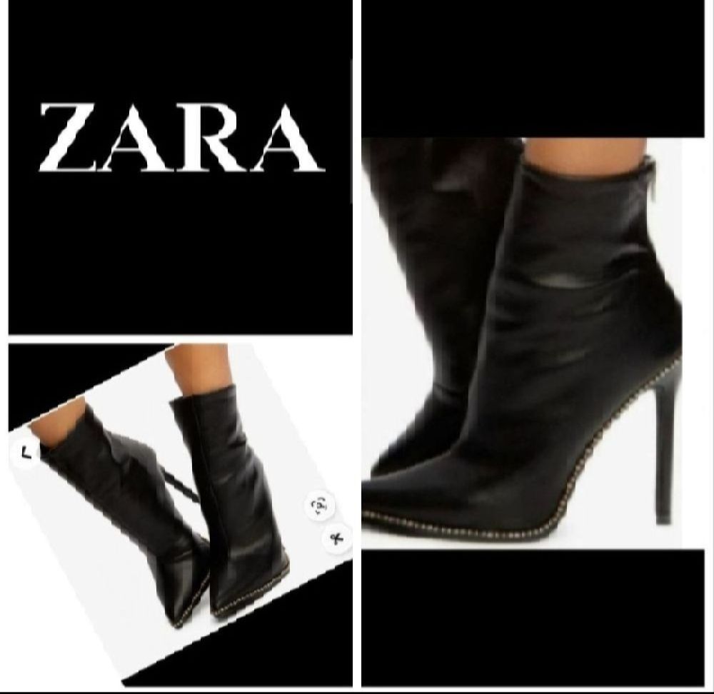 Subliiiiime ❤️ ❤️ ❤️ ❤️ ❤️ bottine de ZARA devant bordure en strasses pointure 36 comme neuf 
