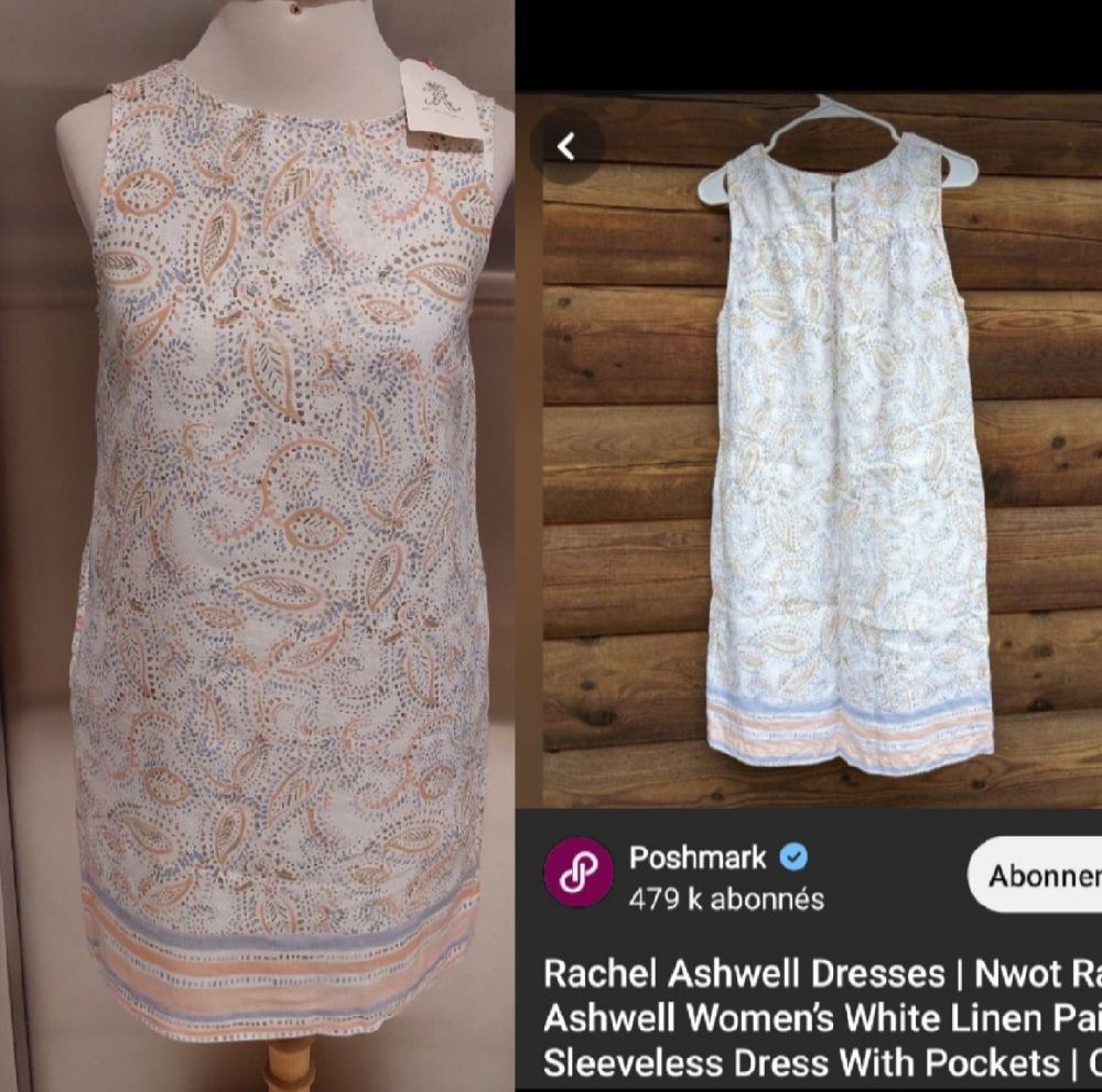 Subliiiiime ❤️ ❤️ ❤️ ❤️ robe 100% lin de RACHEL  ASHWELL taille 36 neuve avec étiquette 🏷 