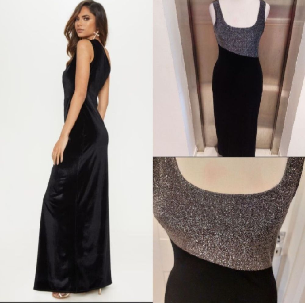 Subliiiiime ❤️ ❤️ ❤️ robe longue de soirée en velour moitié argentés avec fente sur le côté chic taille T3 38/40 de RONATTO BENE 
