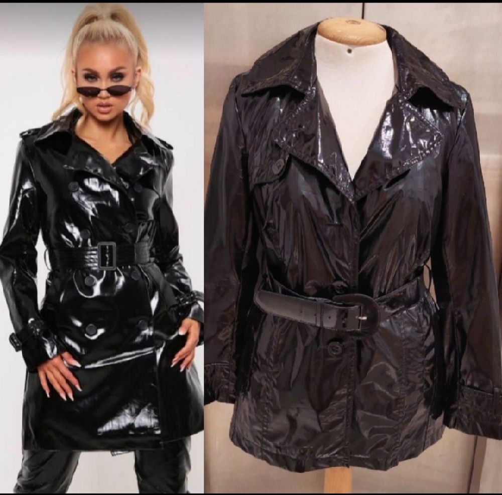Subliiiiime ❤️ ❤️ ❤️ trench coat noire ciré de la marque YESSICA taille 40/42