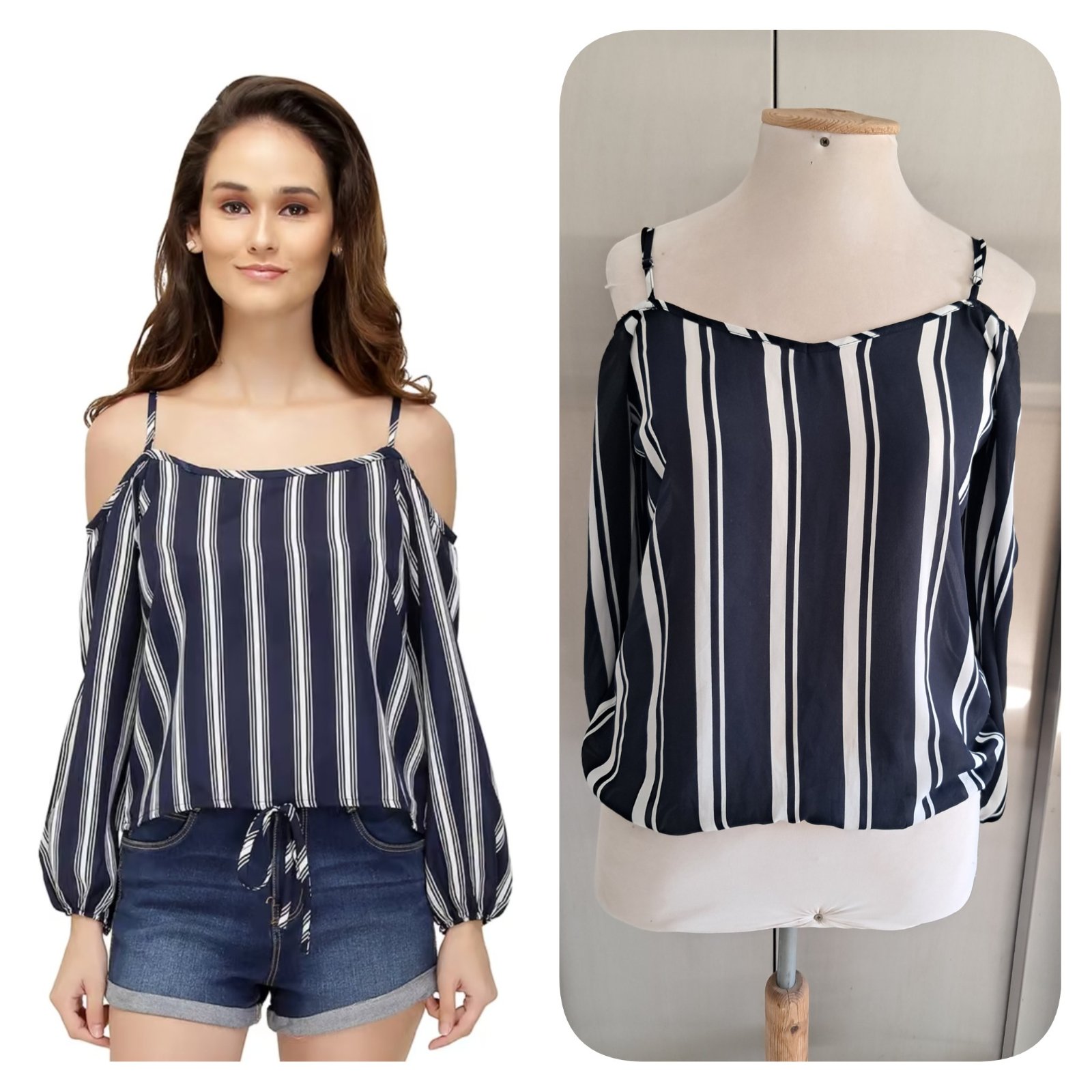 Subliiiiime ❤️❤️❤️❤️❤️pull à rayures épaule dénudée de DYNAMITE taille 40