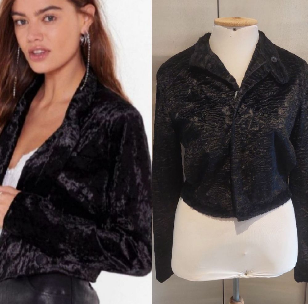 Subliiiiime ❤️ ❤️ ❤️ ❤️ veste courte en velour saillante fashion de la marque MIKOKO taille 40/42