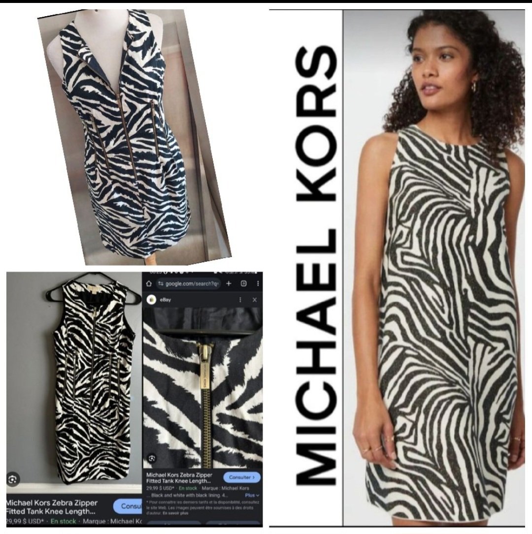Subliiiiime ❤️❤️❤️❤️robe zébra zippée avec une petite fente derrière de MICHAEL KORS taille 40/42