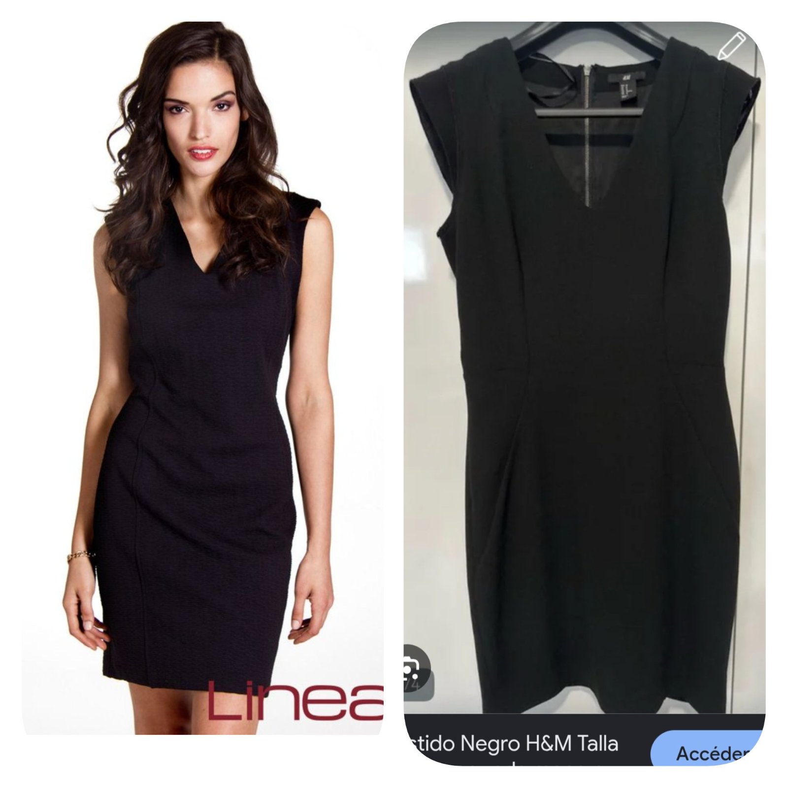 Subliiiiime ❤️❤️❤️❤️❤️robe noire décolleté  en V taille 34 de H&M 