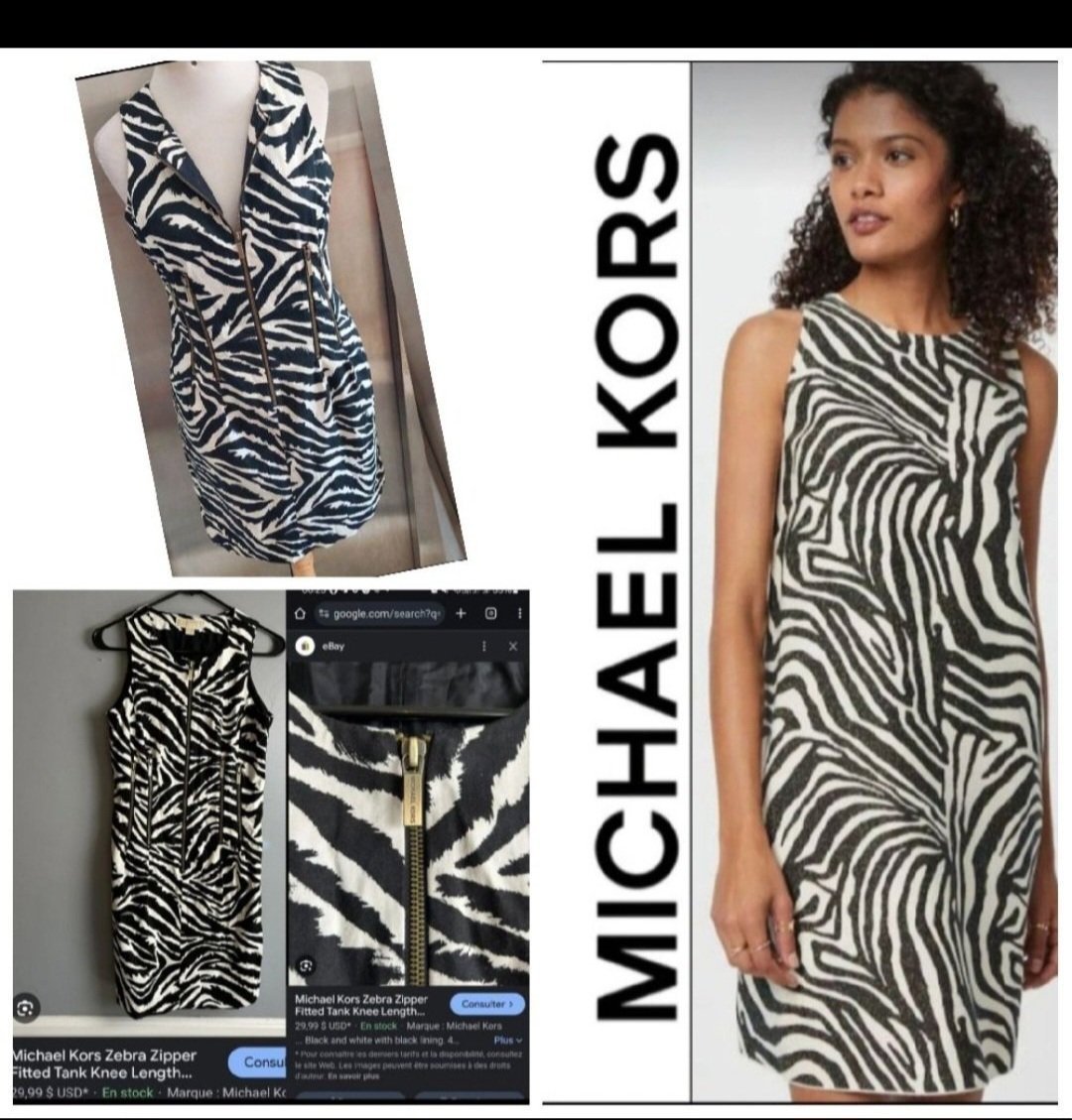 Subliiiiime ❤️❤️❤️❤️❤️robe zébra zippée avec une petite fente derrière de MICHAEL KORS taille 40/42