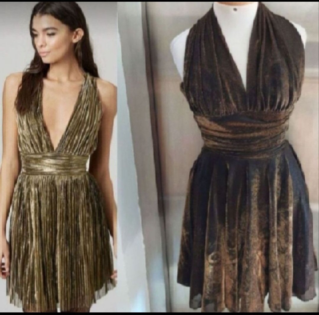 Subliiiiime ❤️❤️❤️❤️ robe très chic évasée couleur bronze taille 36
