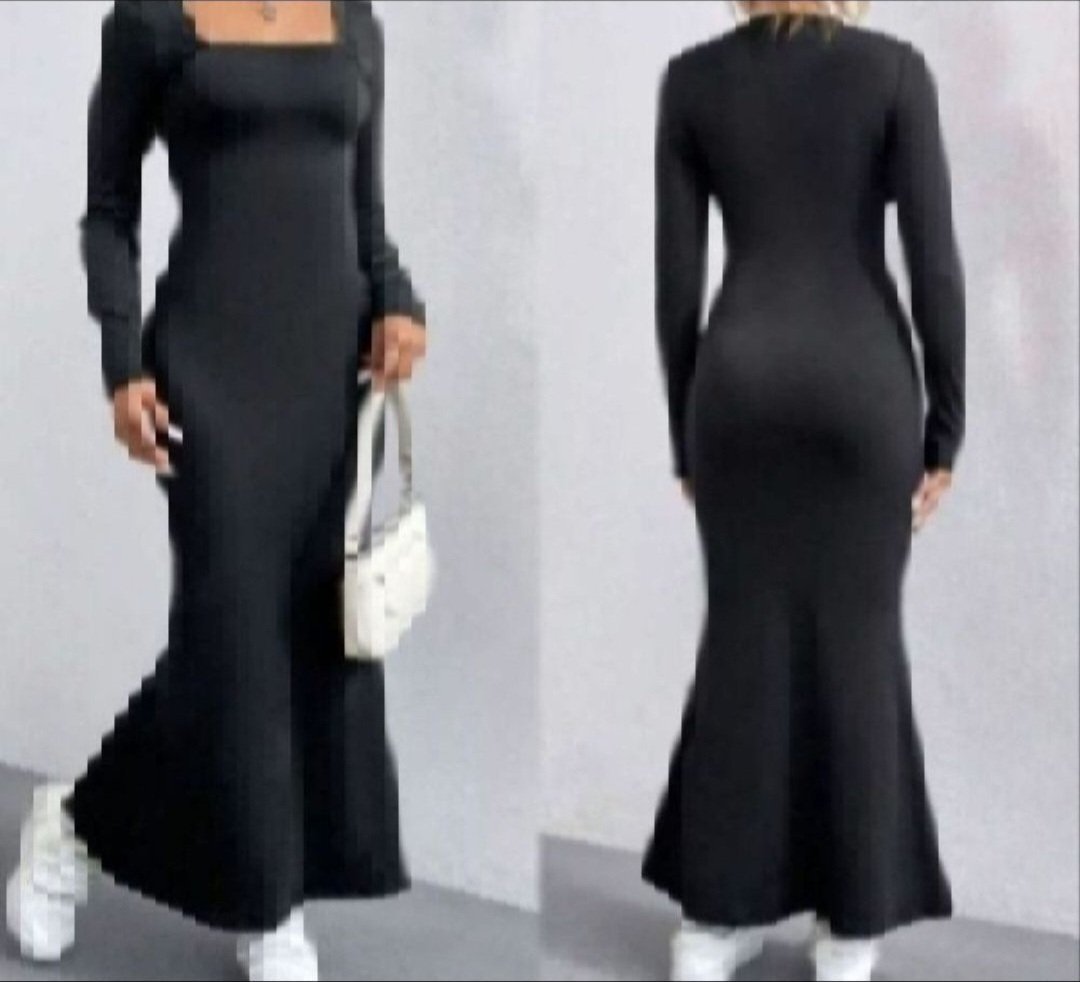 Subliiiiime❤️❤️❤️❤️ robe longue noire à col carré de SHEIN taille 40 /42 neuve jamais portée 