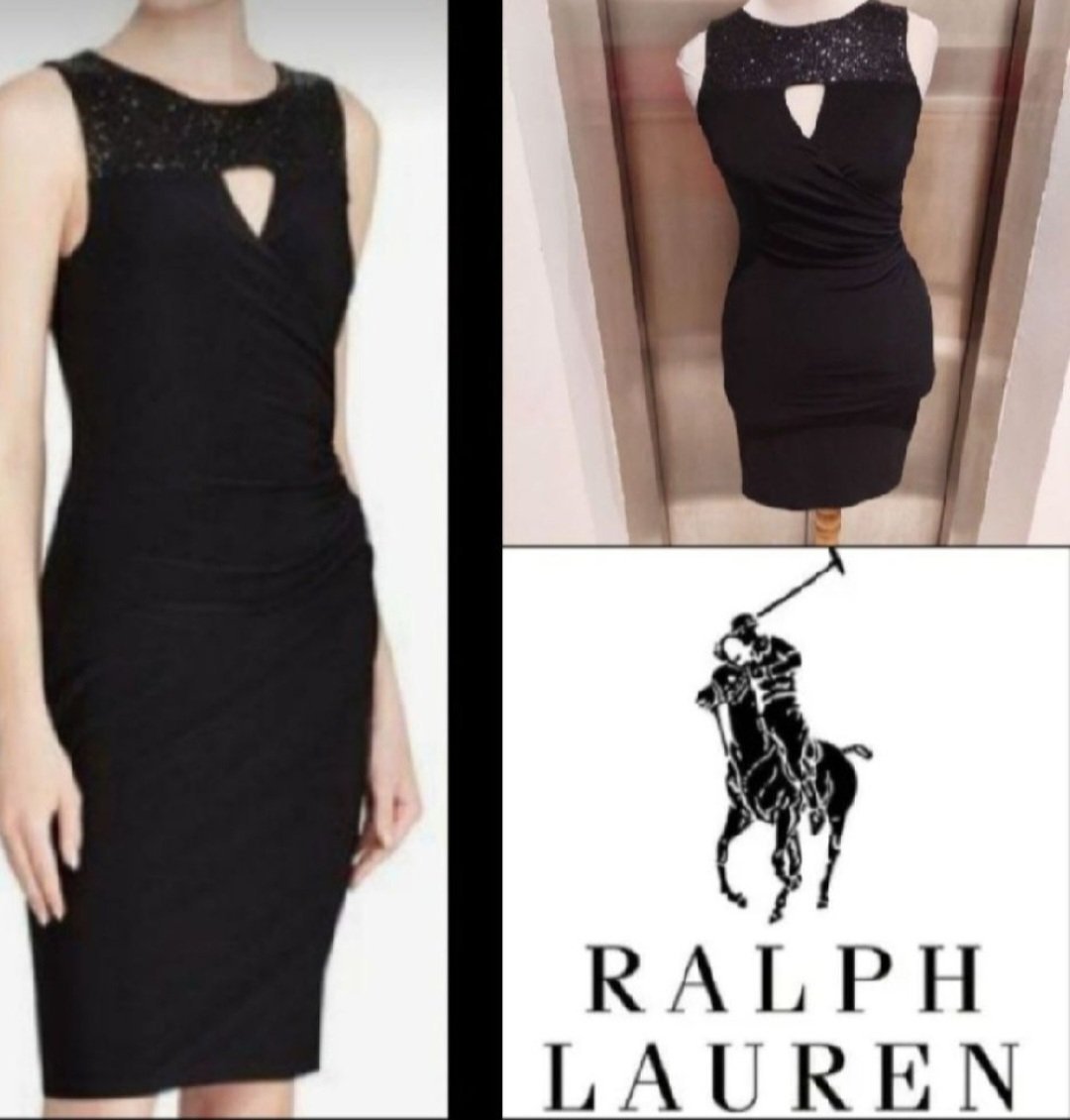 Subliiiiime❤️❤️❤️❤️❤️ robe de soirée très élégante à paillettes noirs brillants de RALPH LAUREN taille 34/36 