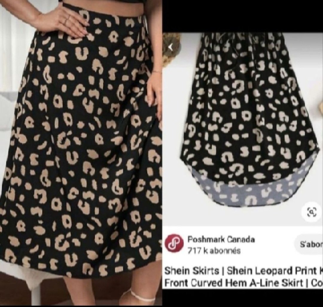 Subliiiiime❤️❤️❤️❤️❤️ jupe asymetrique tissu été léger imprimée léopard de SHEIN taille 40/42 neuve 