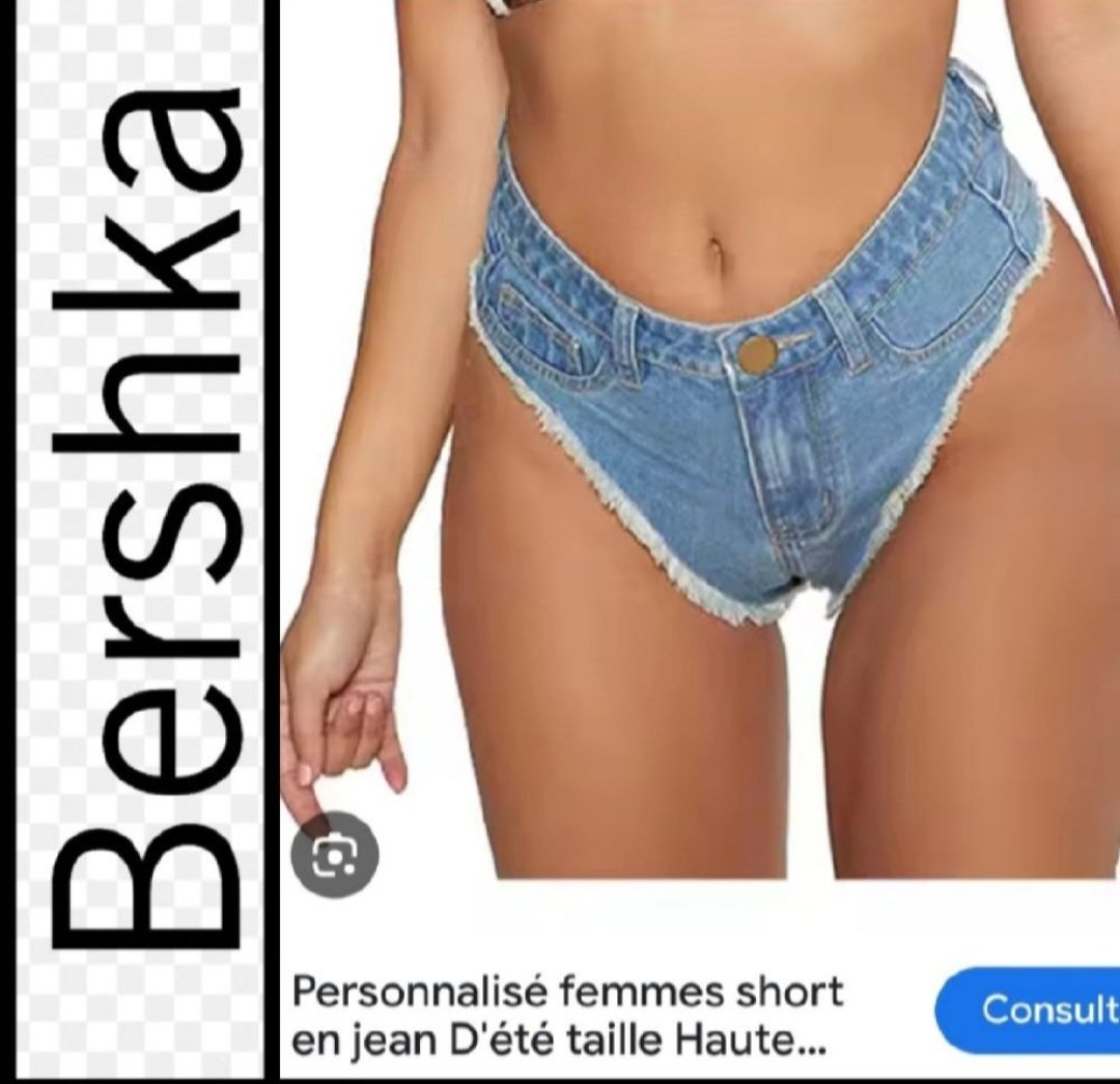 Subliiiiime ❤️❤️❤️❤️❤️short taille haute échancré en jean à ourlet effiloché nouvelle collection de BERSHKA taille 36 neuuuf avec étiquette 🏷importé de PARIS 