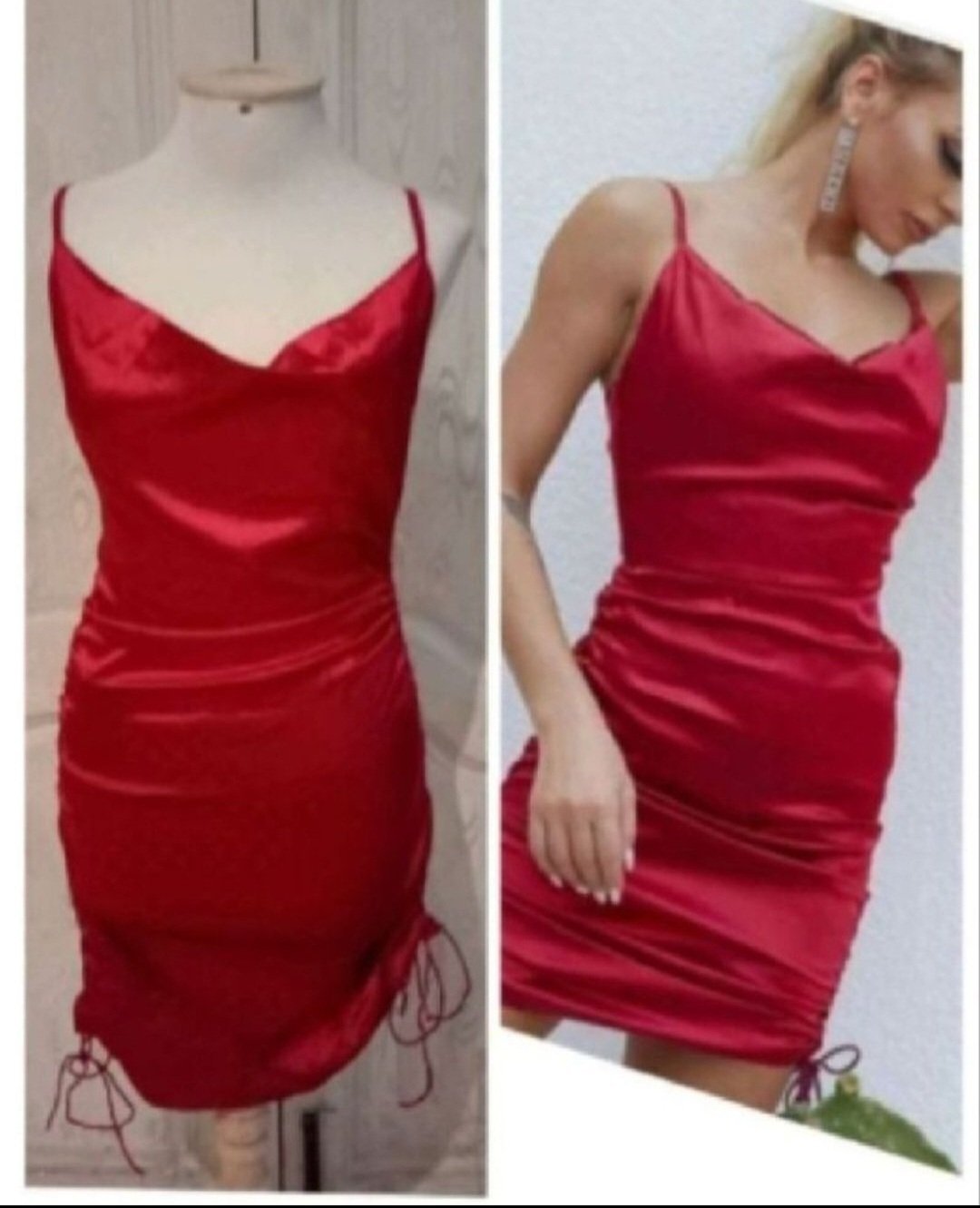 Subliiiiime❤️❤️❤️❤️ robe satinée drapée sur les côtés taille 38