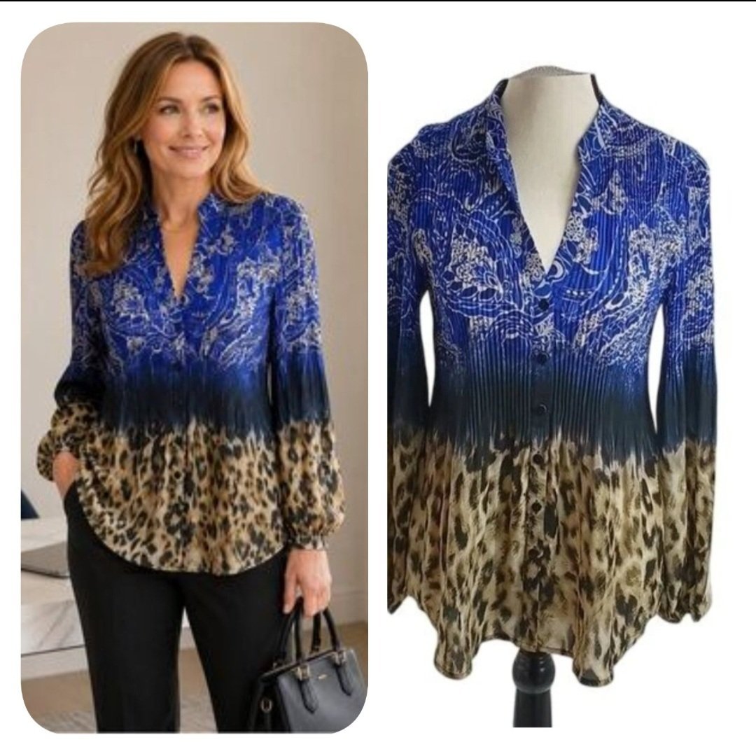 Subliiiiime❤️❤️❤️❤️❤️ chemise ALFANI plissée motifs dégradée taille 36/38 chfic