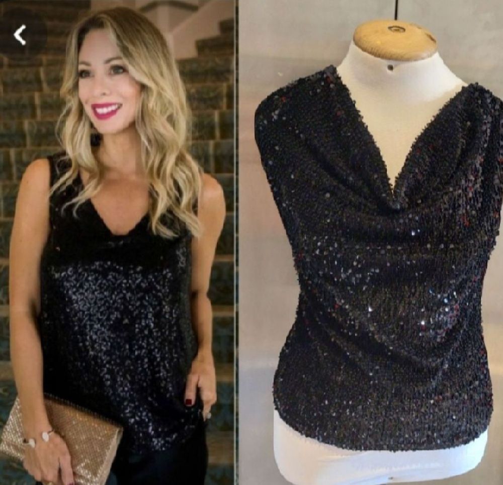 Subliiiiime ❤️ ❤️ ❤️ ❤️ ❤️ pull très doux sans manche en velour avec sequins argentés brillants taille 40