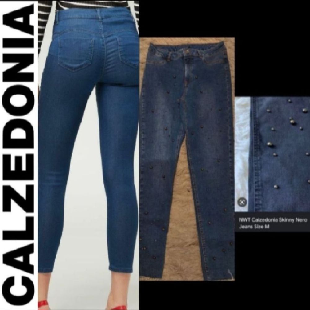 Subliiiiime ❤️ ❤️ ❤️ pantalon jean skinny avec des boucles métallique devant de CALZEDONIA taille 38