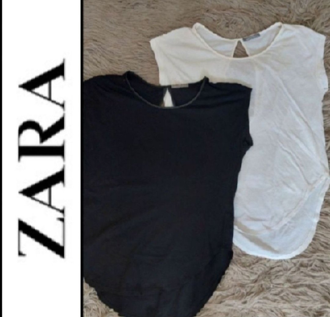 Subliiiiime❤️❤️❤️❤️ lot de 2 pulls en cotton noir et blanc avec ouverture au niveau du dos de ZARA taille 36/38