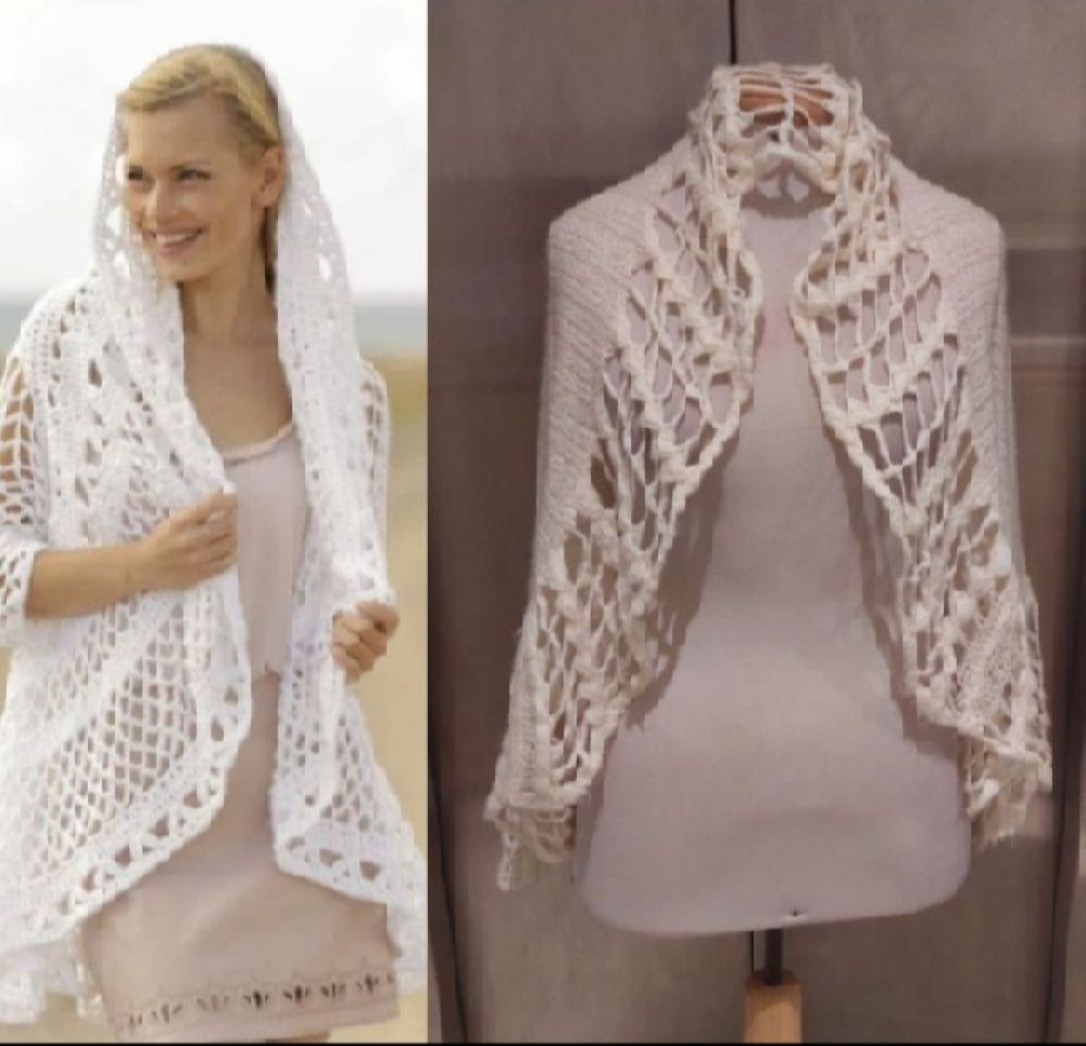 Subliiiiime ❤️ ❤️ ❤️ gilet chic 30% mohair made in ITALIY bordure en crochet taille unique 