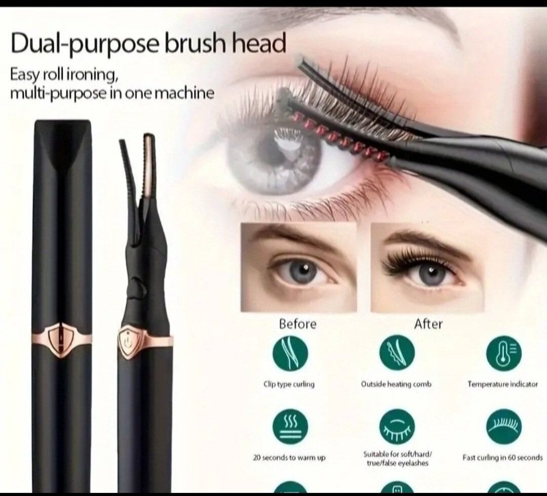 Très efficace par expérience subliiiiime ❤️❤️❤️❤️❤️brosse électrique chauffante professionelle recourbe les cils  rechargeable avec le cable USB avec 3 mode de chauffage recourbe cils longue durée 