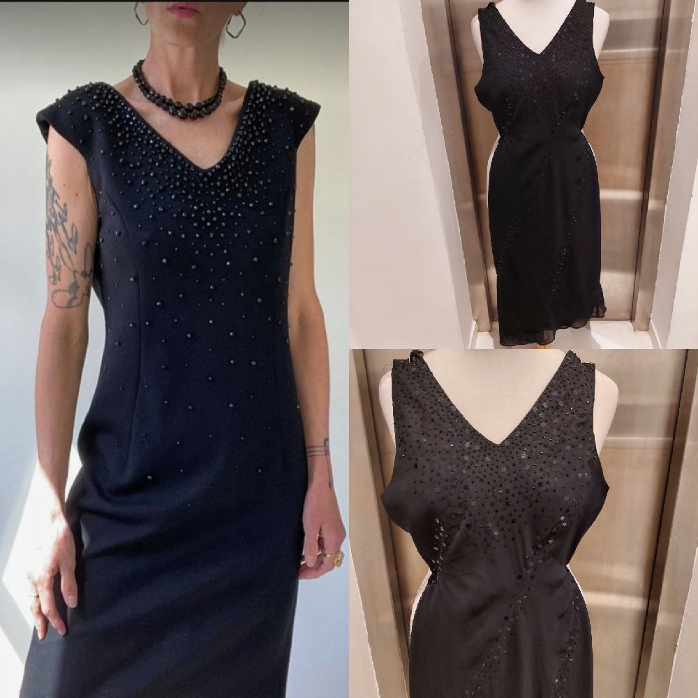 Très classe robe longue de soirée noire en sequins en excellent état taille 36 ❤️❤️❤️❤️