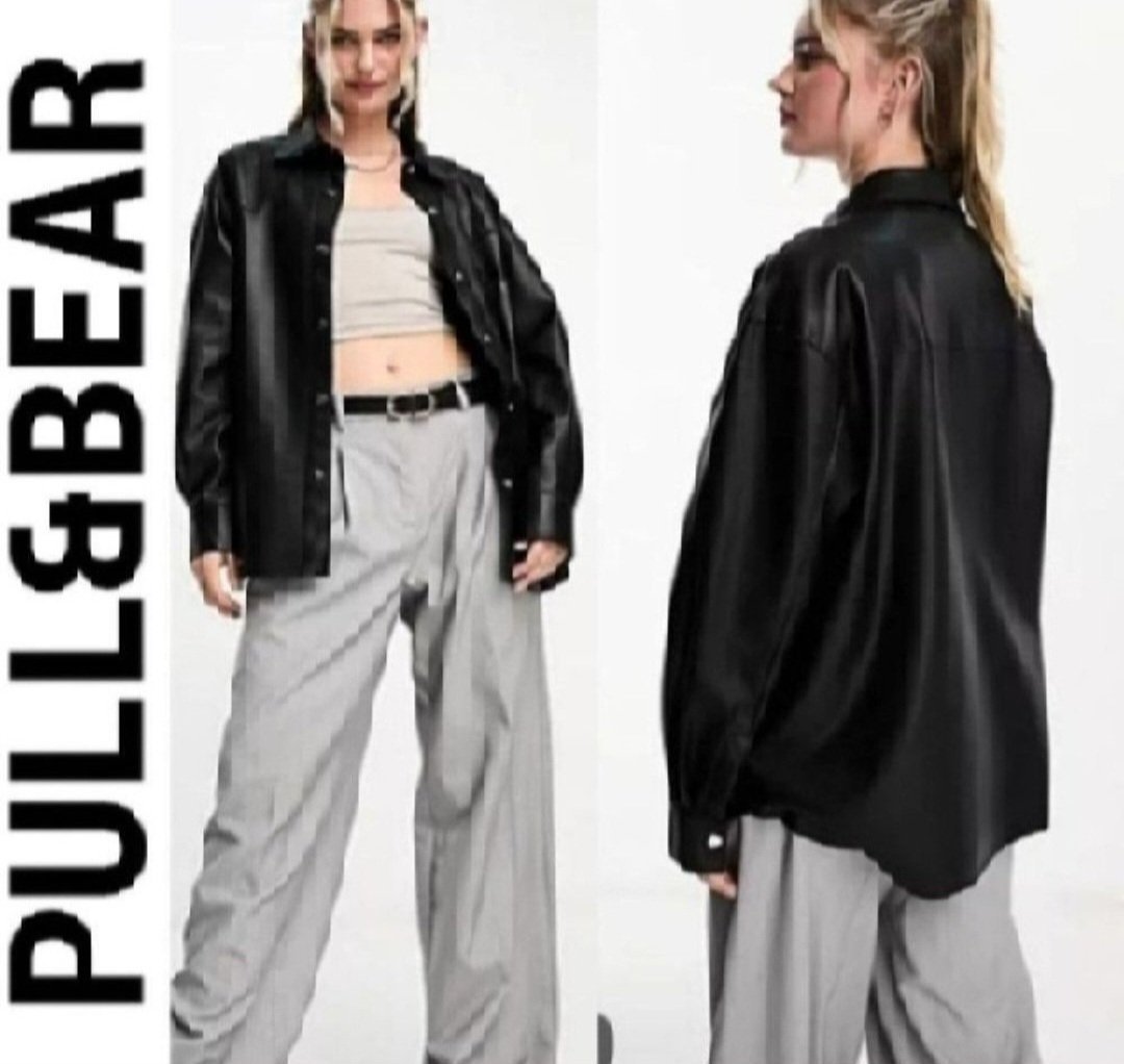 Subliiiiime❤️❤️❤️❤️❤️ chemise oversize en similicuir nouvelle collection de Pull&bear taille 36/38 neuve avec étiquette🏷 importé de PARIS 