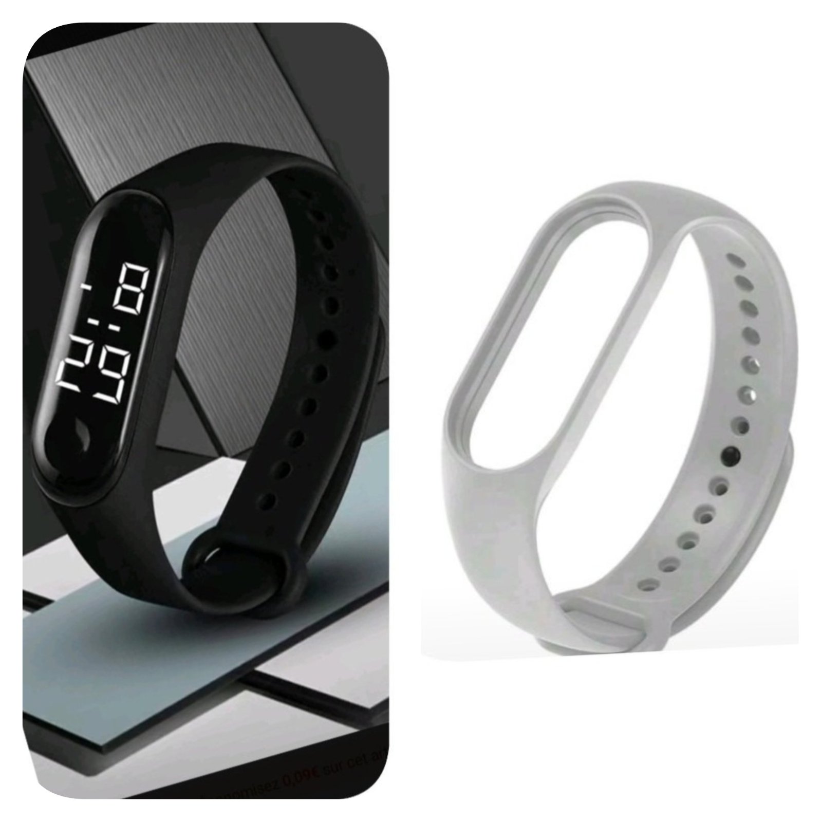 Subliiiiime ❤️❤️❤️❤️bracelet de montre connectée en silicone couleur grise neuuuf 