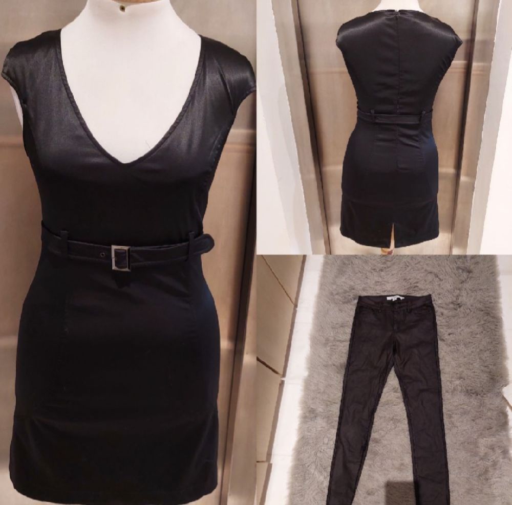SUBLIIIIIME ❤️ ❤️ ❤️ LOT robe 👗 chic noir tissu hiver taille 38 et pantalon noir de VERO MODA tissu hiver taille 38