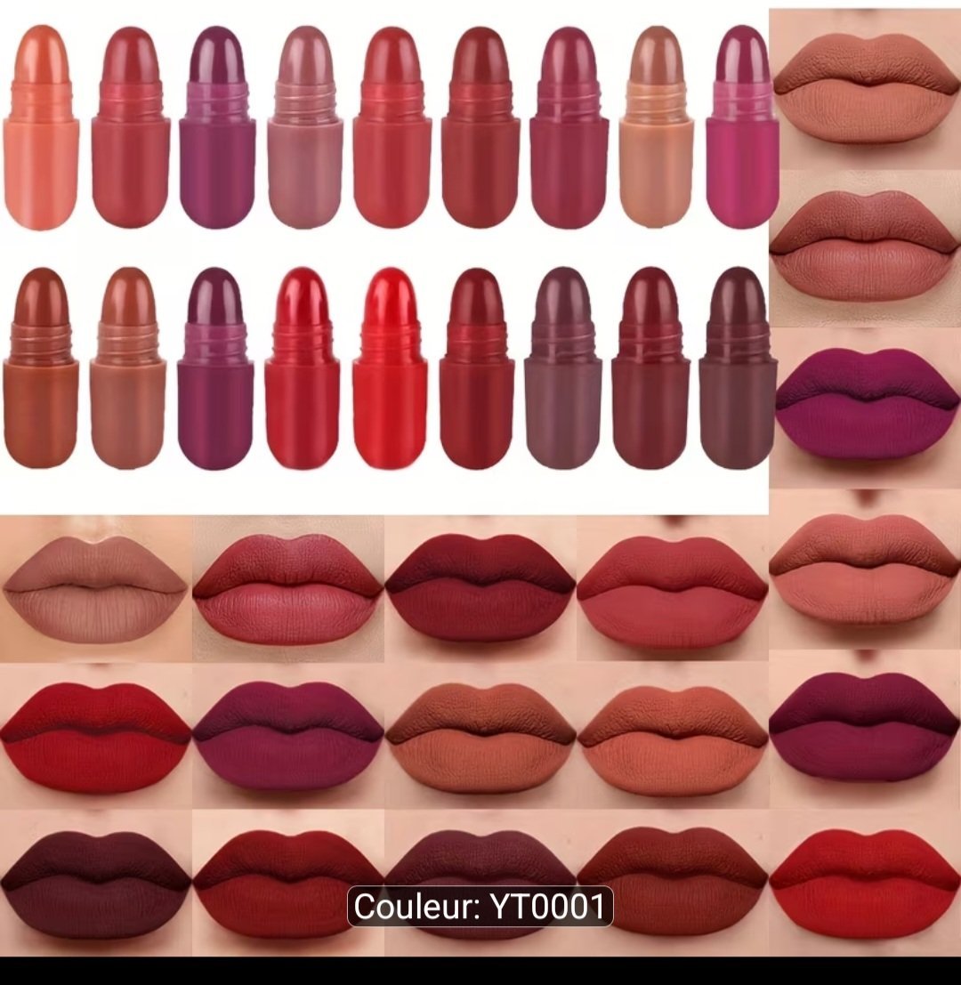 Subliiiiime ❤️❤️❤️❤️18 pieces mini capsules rouge à lèvres tendance différentes couleurs pour sac à main texture lisse et souple longue tenue neuuuf 