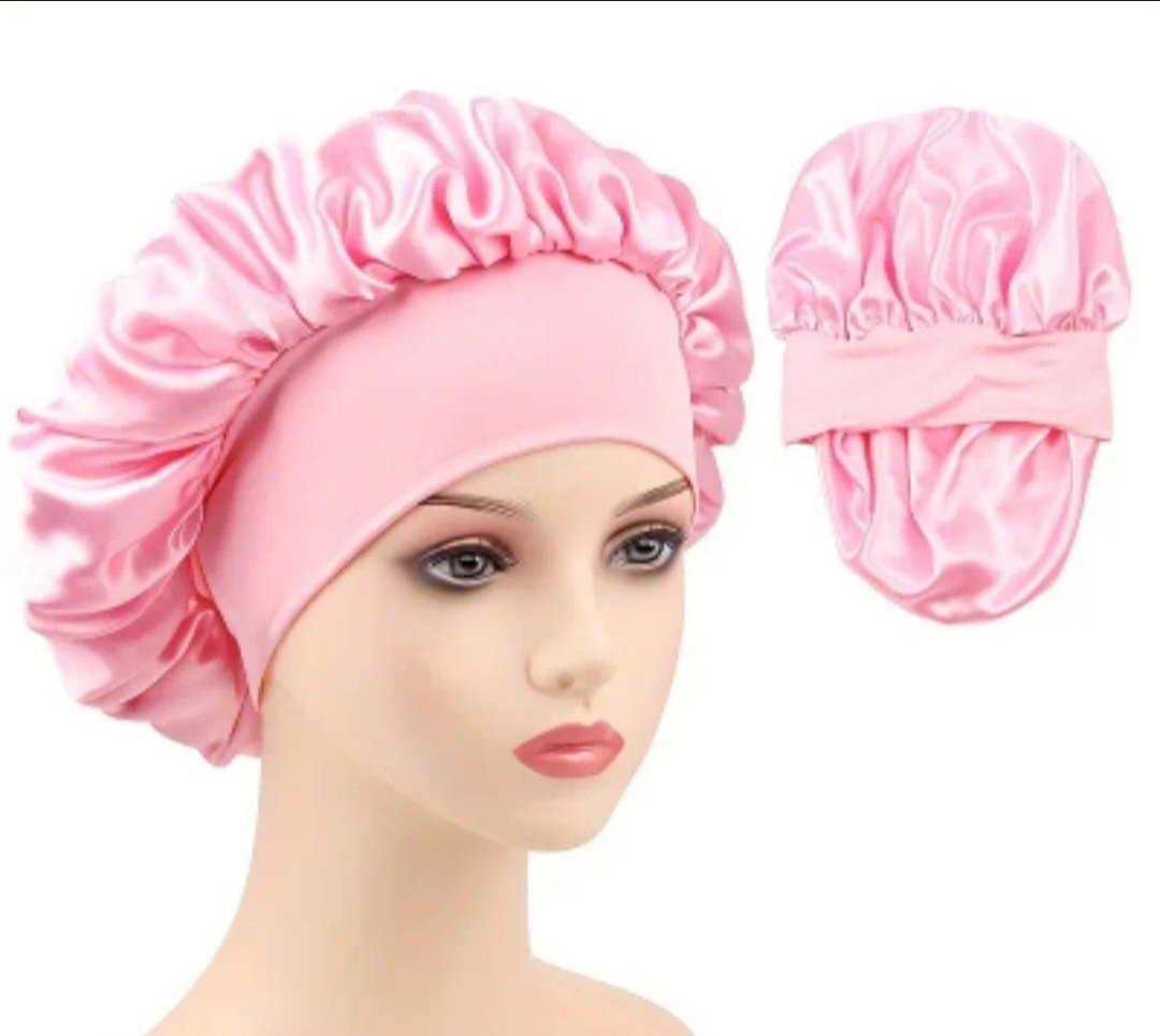 Subliiiiime ❤️❤️❤️bonnet rond satinée à élastique large soins capillaire de nuit ou de douche neuuf